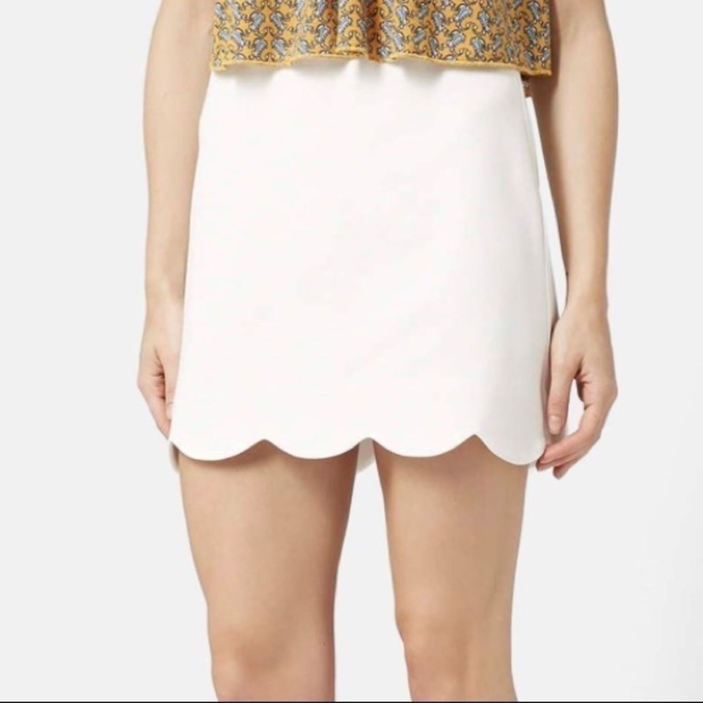 Topshop scallop hem miniskirt